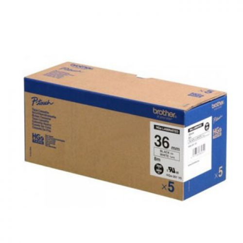 BROTHER Fita Alta Calidad 8m Branco/Preto (Pack 5Ud) 36mm , Brother , BROHGE261V5 , 4977766684651